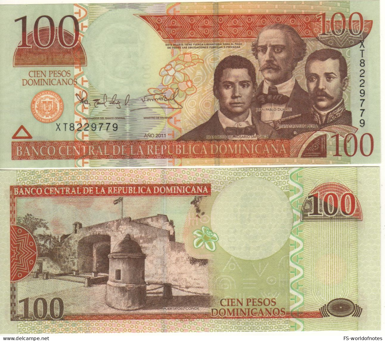 DOMINICAN   Rep.  100  Pesos Dominicanos   P184a    Dated 2011 - Dominicaine