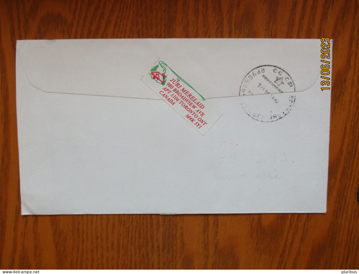 1990 CANADA TO RUSSIA USSR ESTONIA AIR MAIL  COVER POSTMASTERS OF TORONTO , 11-13 - Briefe U. Dokumente