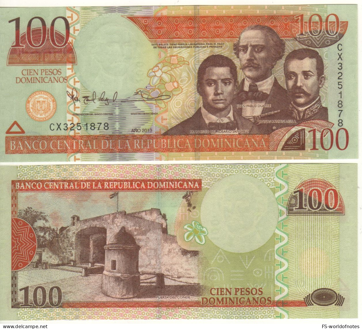 DOMINICAN   Rep.  100  Pesos Dominicanos   P184c    Dated 2013 - Dominicaine