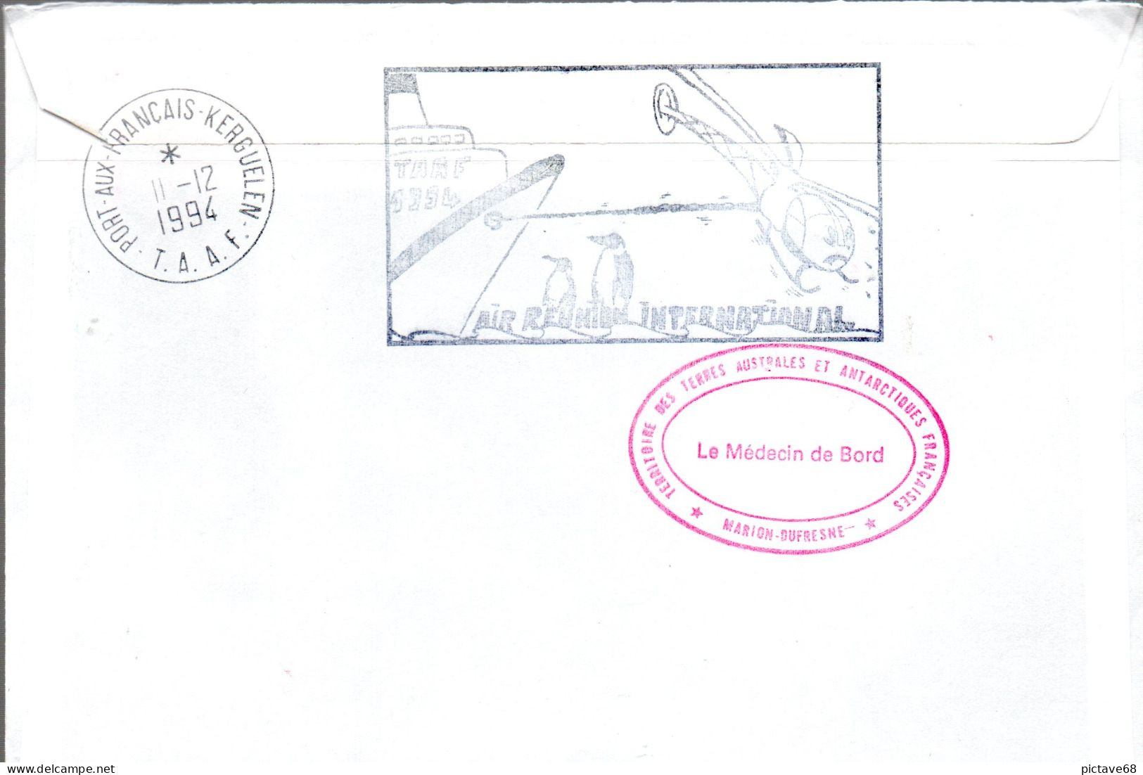 T.A.A.F. / ENVELOPPE DE 1994- EXPEDITION CHAINE DE SOLIDARITE ISABELLE AUTISSIER - Storia Postale