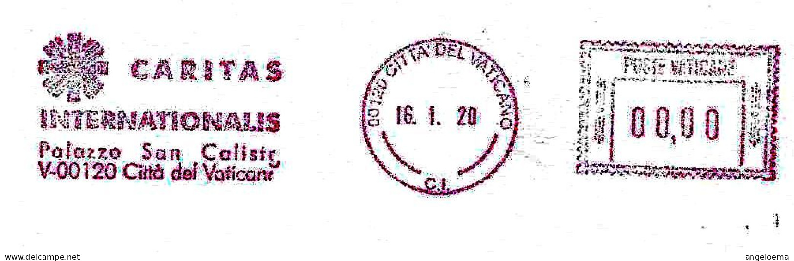 VATICANO - 2020 CARITAS INTERNATIONALIS - C.I. - Ema Affrancatura Mecc. Rossa Red Meter Su Busta Non Viaggiata - 1884 - Franking Machines (EMA)