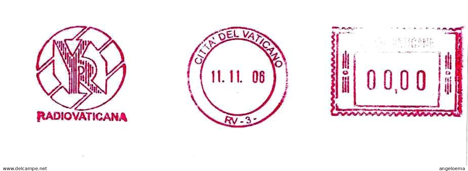 VATICANO - 2006 RADIOVATICANA - RV3 - Ema Affrancatura Meccanica Rossa Red Meter Su Busta Non Viaggiata - 1859 - Franking Machines (EMA)