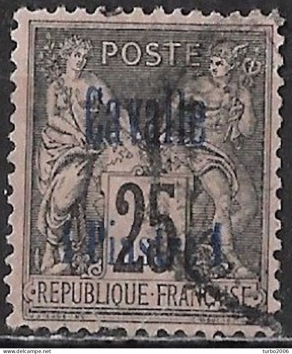 KAVALLA 1893-1900 French Office: French Stamps Overprinted CAVALLE 1 Piastre On 25 Ct Black / Rose Vl. 6 - Kavála