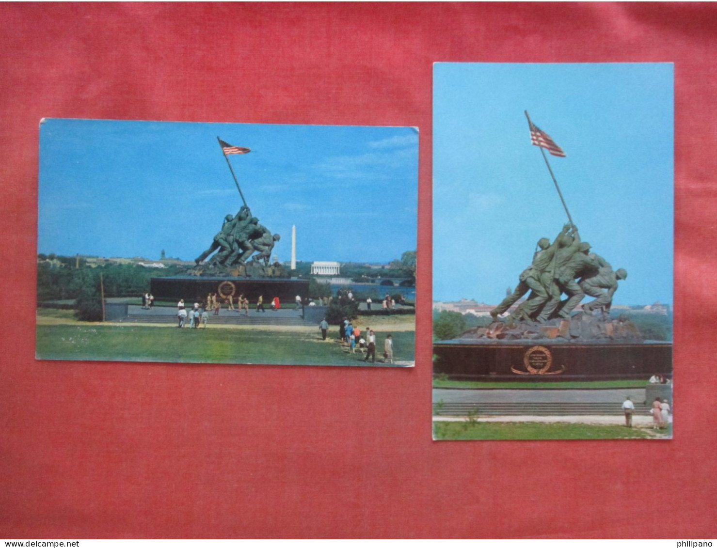 Lot Of 2 Cards      US Marine Corps War Memorial.    Iwo Jima Statue.  Arlington  Virginia > Arlington  Ref 6097 - Arlington