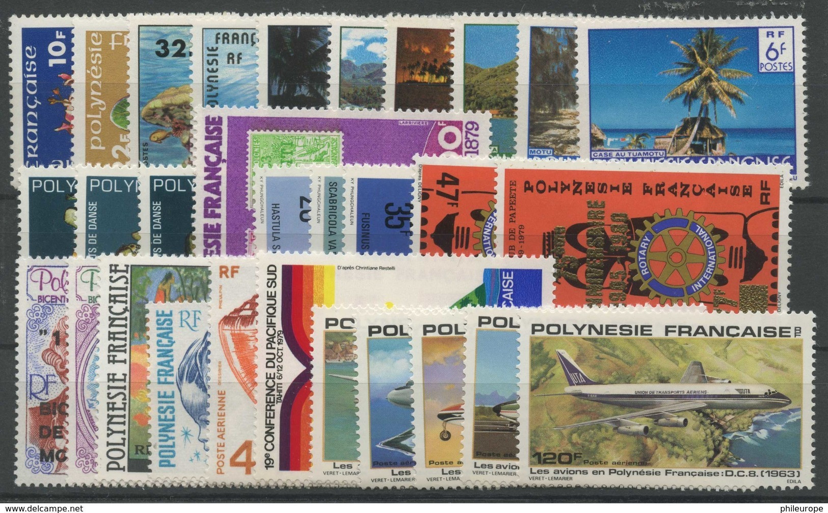 Polynesie Annees Completes (1979) N 128 A 146 Et PA 142 A 152 (Luxe) - Volledig Jaar