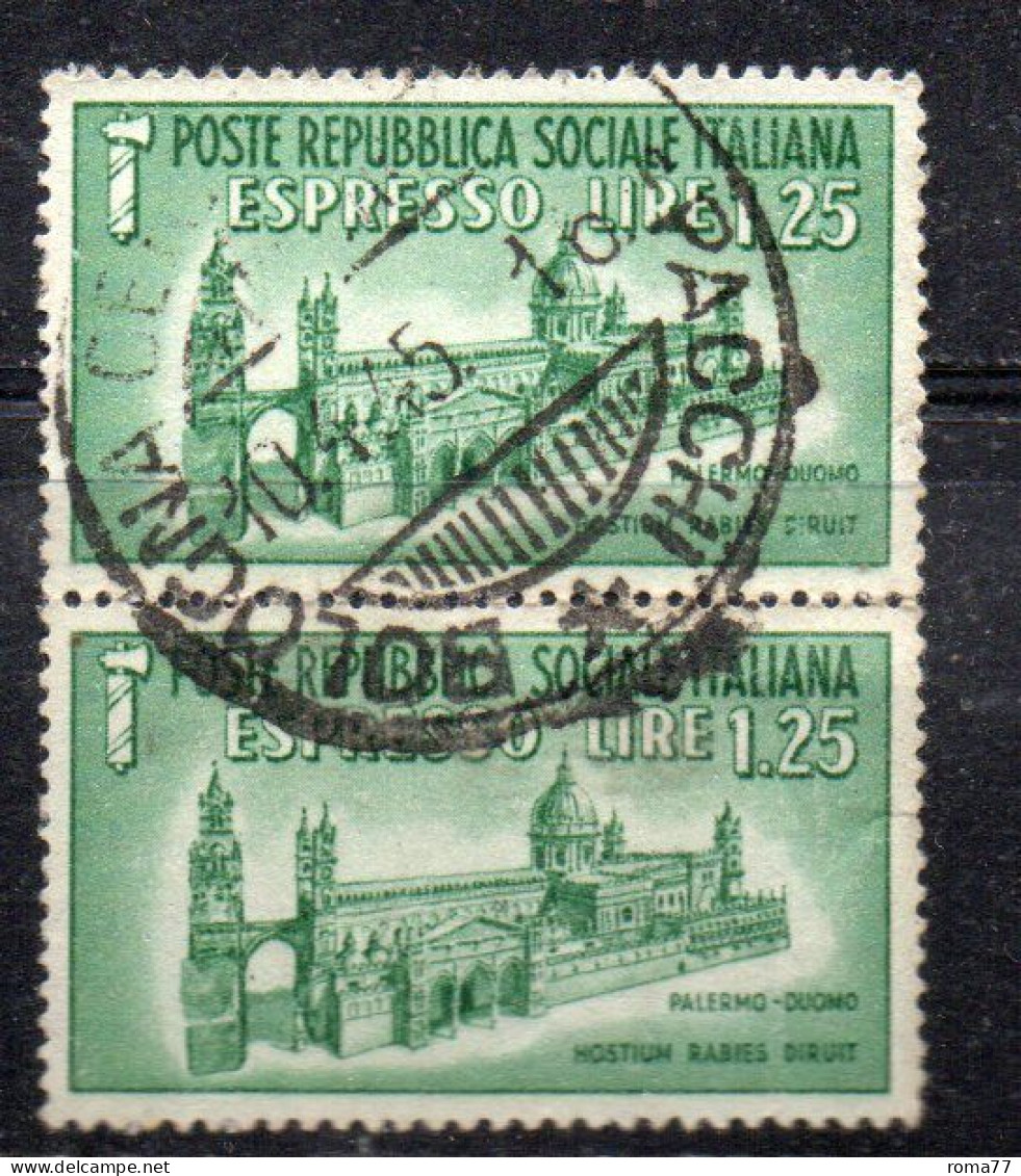 MONK496 - R.S.I. 1944 , Espresso Sassone N. 23 Usato : Coppia . Duomo - Eilsendung (Eilpost)