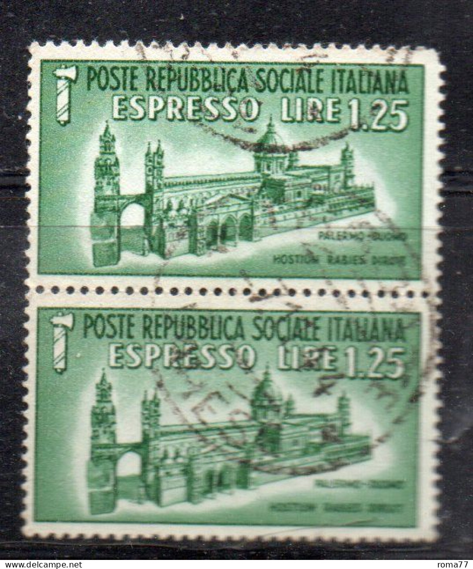 MONK497 - R.S.I. 1944 , Espresso Sassone N. 23 Usato : Coppia . Duomo - Eilsendung (Eilpost)
