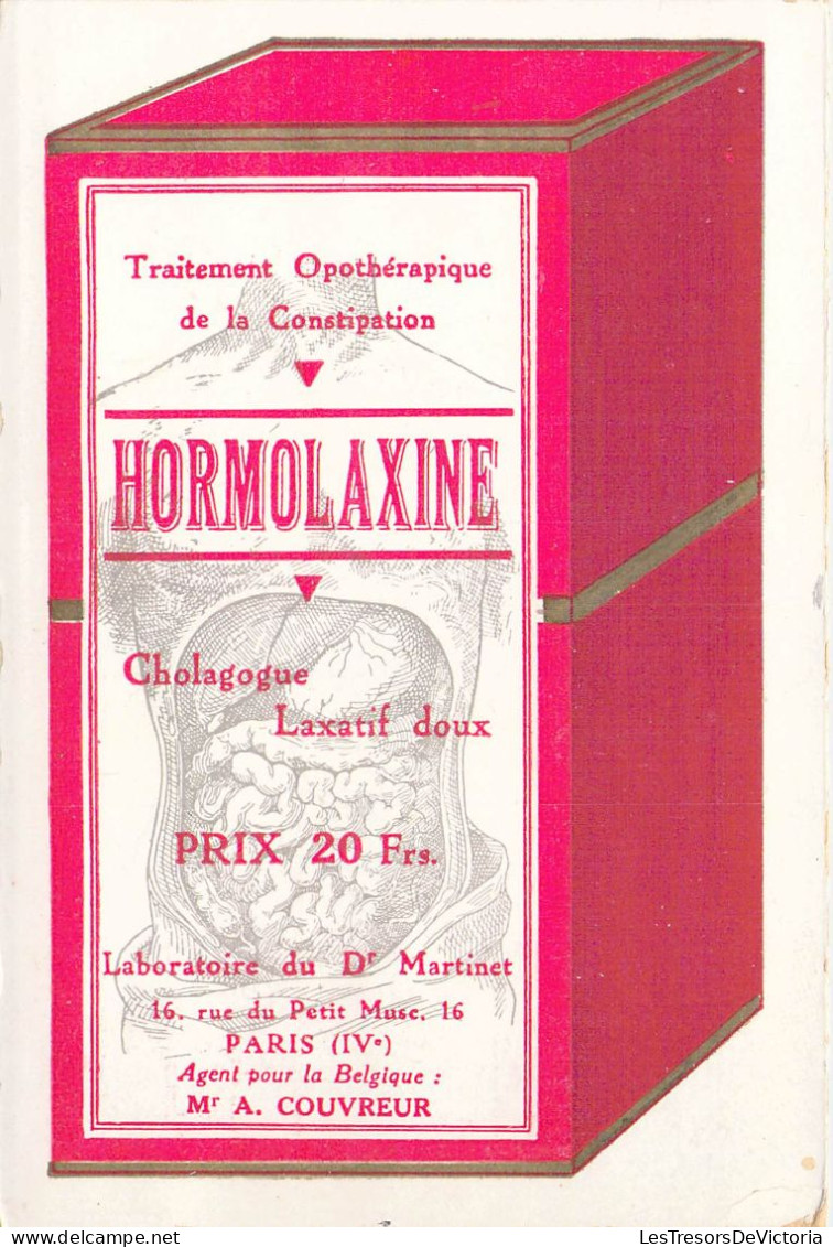 PUBLICITES - Traitement Opothérapique De La Constipation - Hormolaxine - Cholagogue Laxatif.. - Carte Postale Ancienne - Advertising