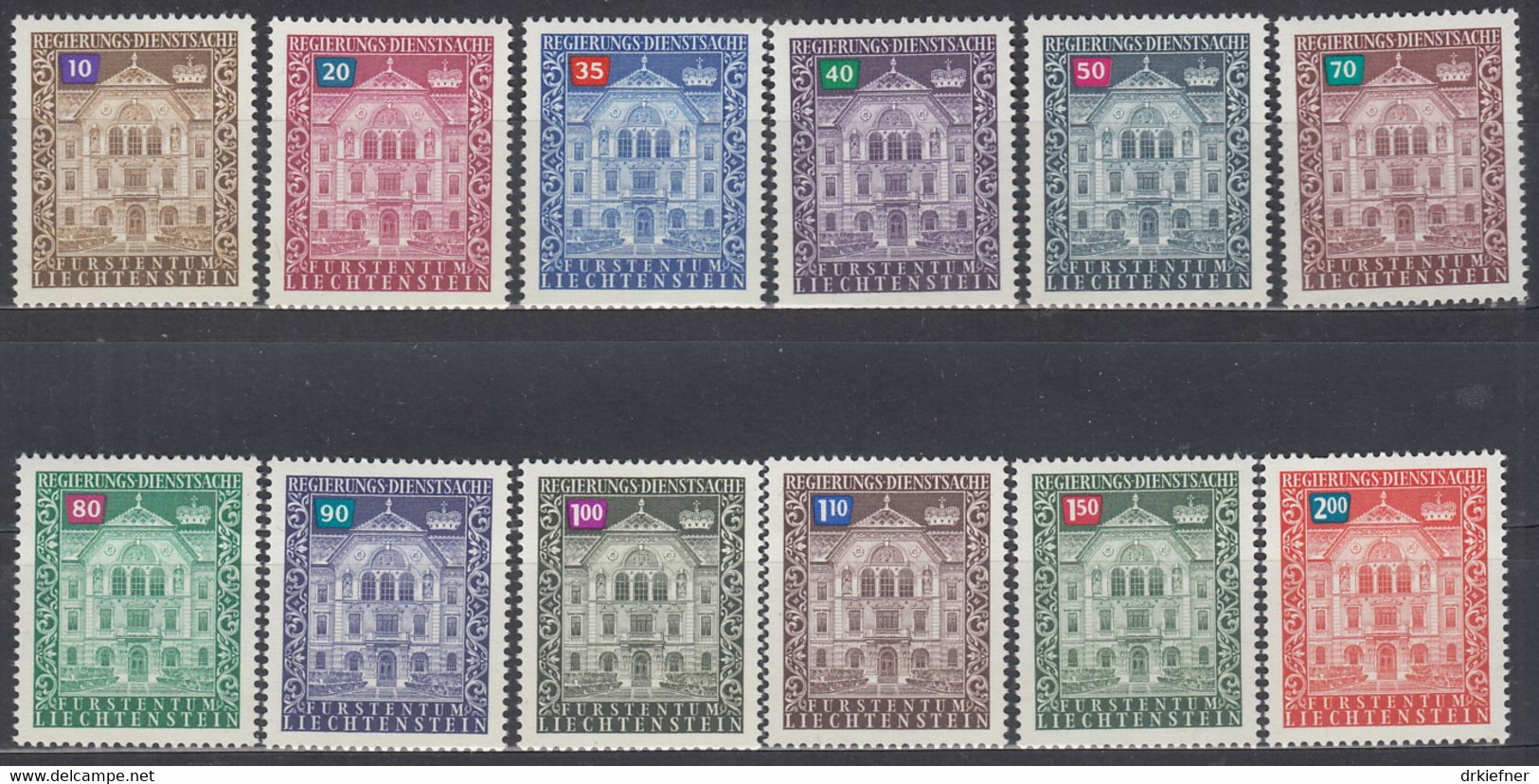 LIECHTENSTEIN  Dienst 57-68, Postfrisch **, 1976 - Dienstzegels