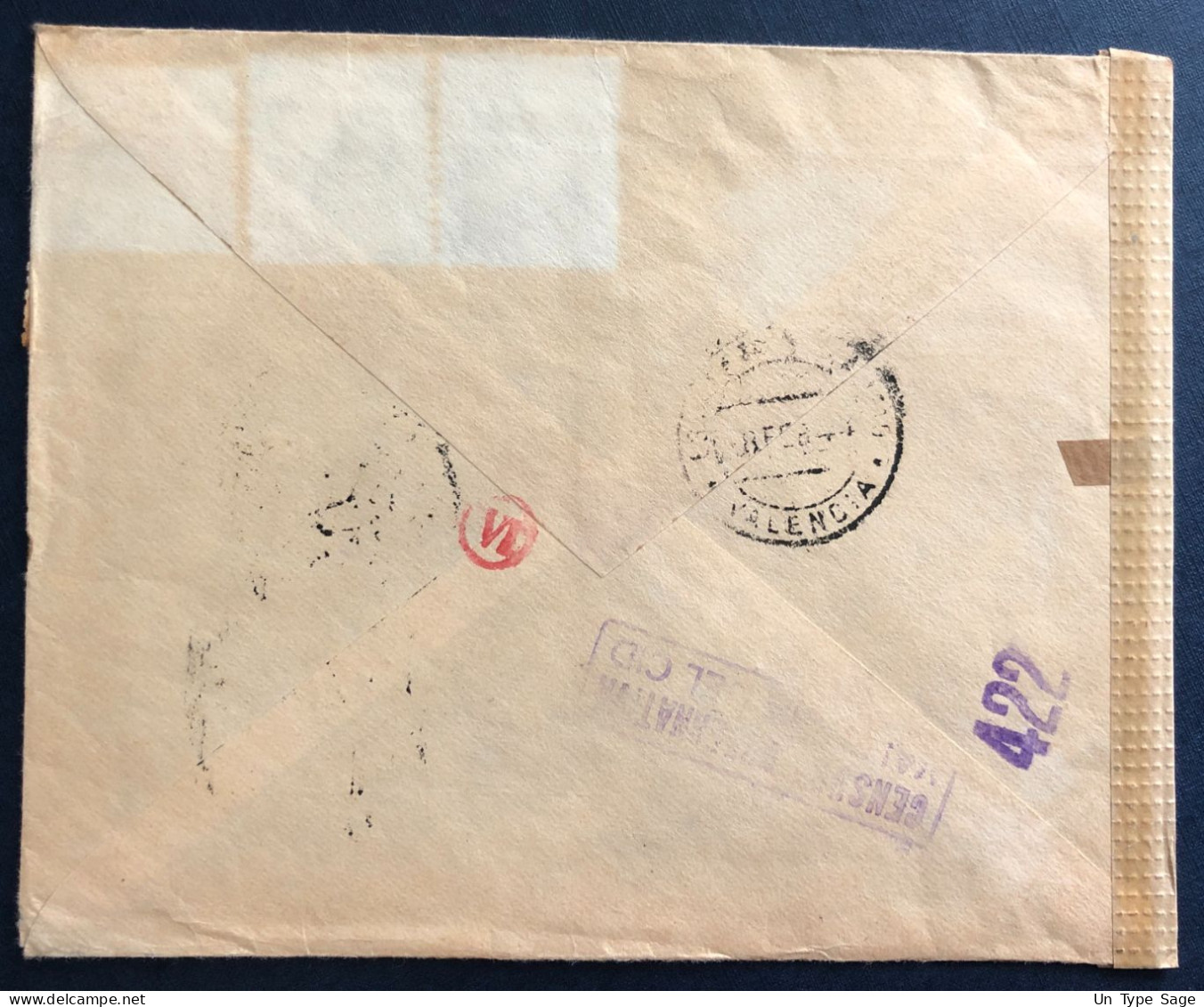 Espagne, Divers Sur Enveloppe De Valencia 8.2.1944 Pour La Belgique + Censure Valencia - (B3294) - Cartas & Documentos