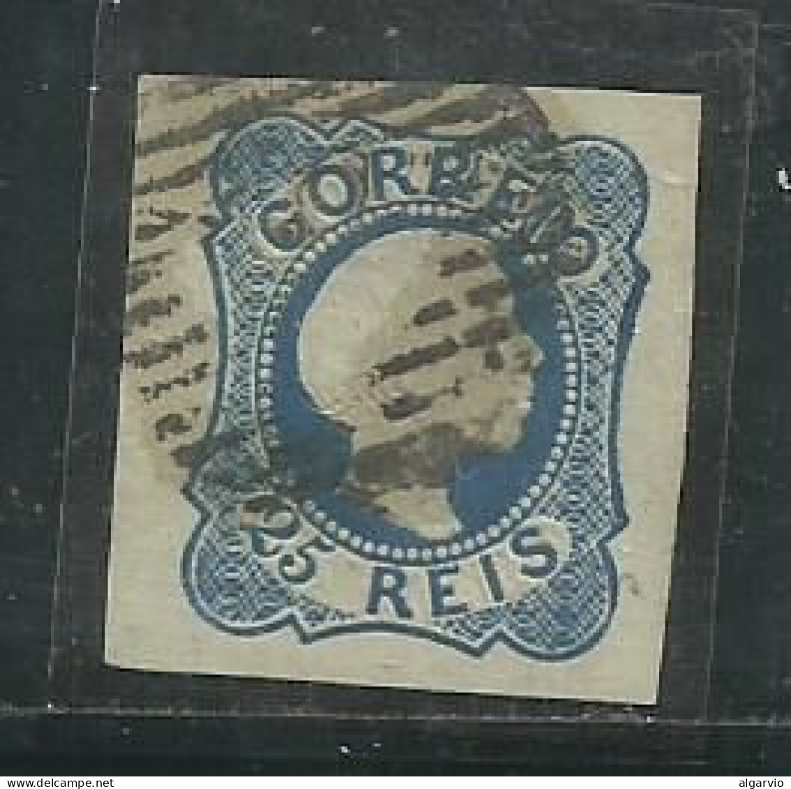 Portugal 1855/6 D.Pedro, Lisos # 6,25rs Azul Usado, Boas Margens, Lindo. Lt 634 - Gebraucht