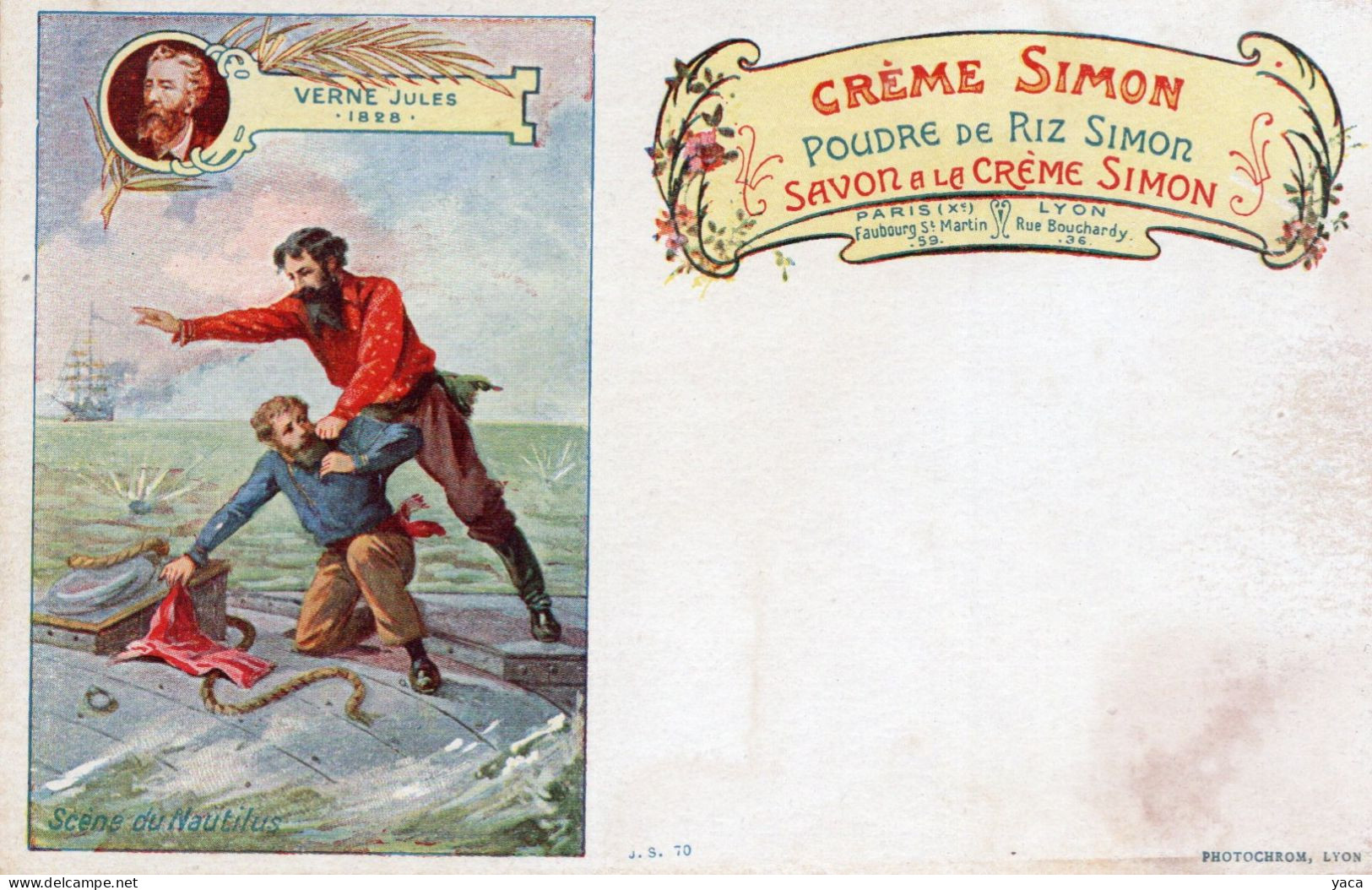 Savon Crème Simon  " J Verne  Scène Du Nautilus " Carte Pionnière - Schoonheidsproducten