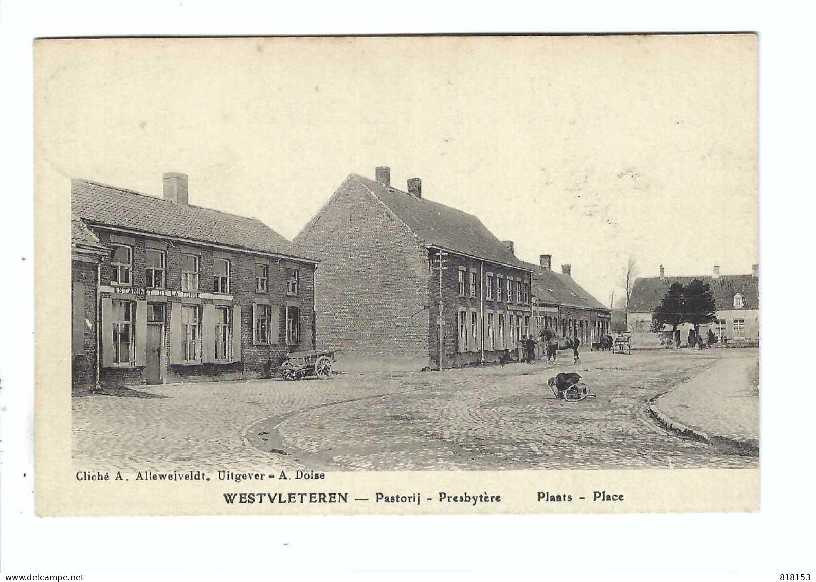 WESTVLETEREN -Pastorij - Presbytère  Plaats - Place 1921 Uitgever - A Doise Cliché A Alleweiveldt Imp.E. Le Deley,Paris - Vleteren