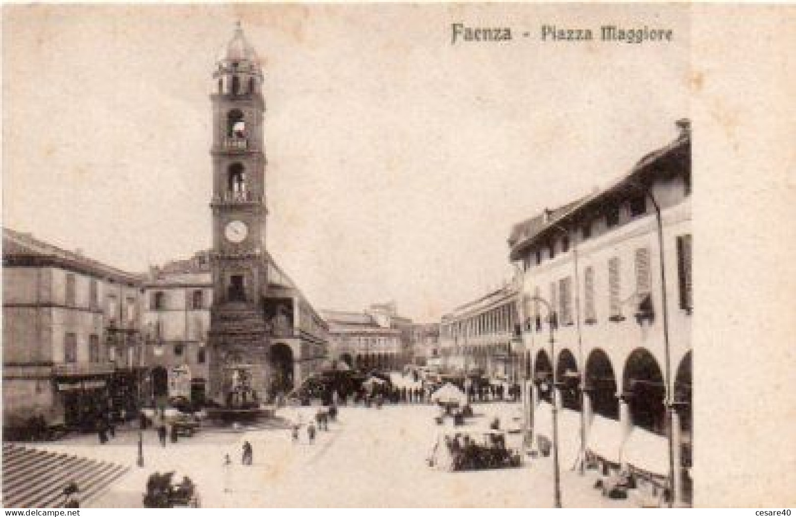 ITALIA - FAENZA - Piazza Mercato, Animata, Primi 900 - Fran 2023-2-44 - Faenza
