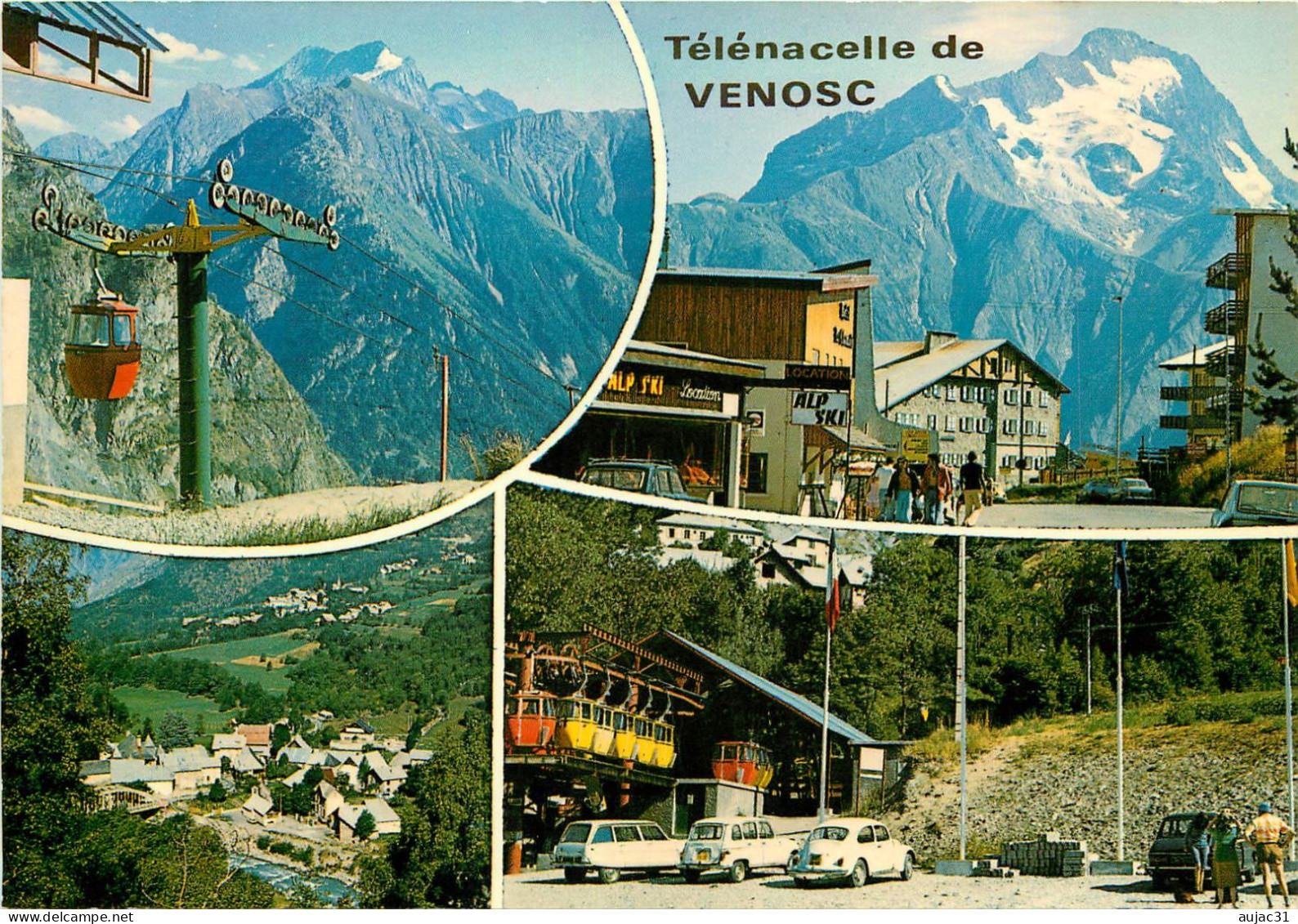 Dép 38 - Voitures - Automobile Sur Une Vue - Venosc - Télénacelle Reliant Vénosc Et Les Deux Alpes - Multivues -bon état - Vénosc