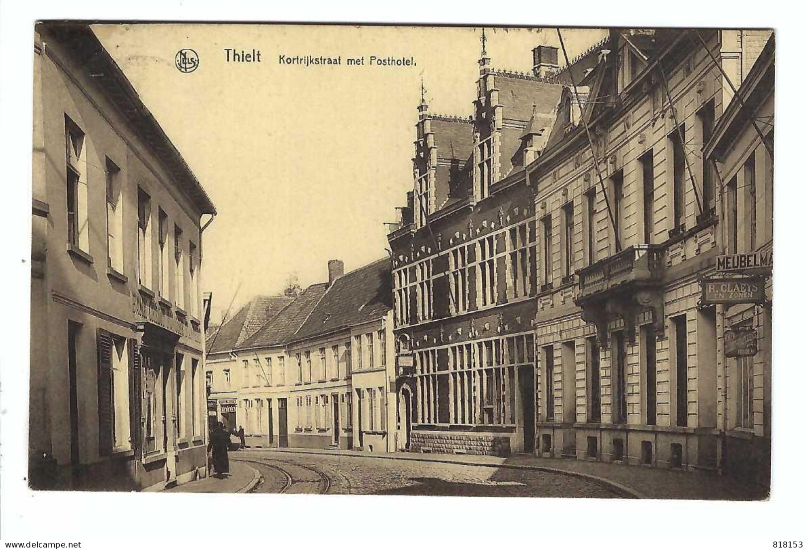 Tielt  Thielt  Kortrijkstraat Met Posthotel 1932 - Tielt