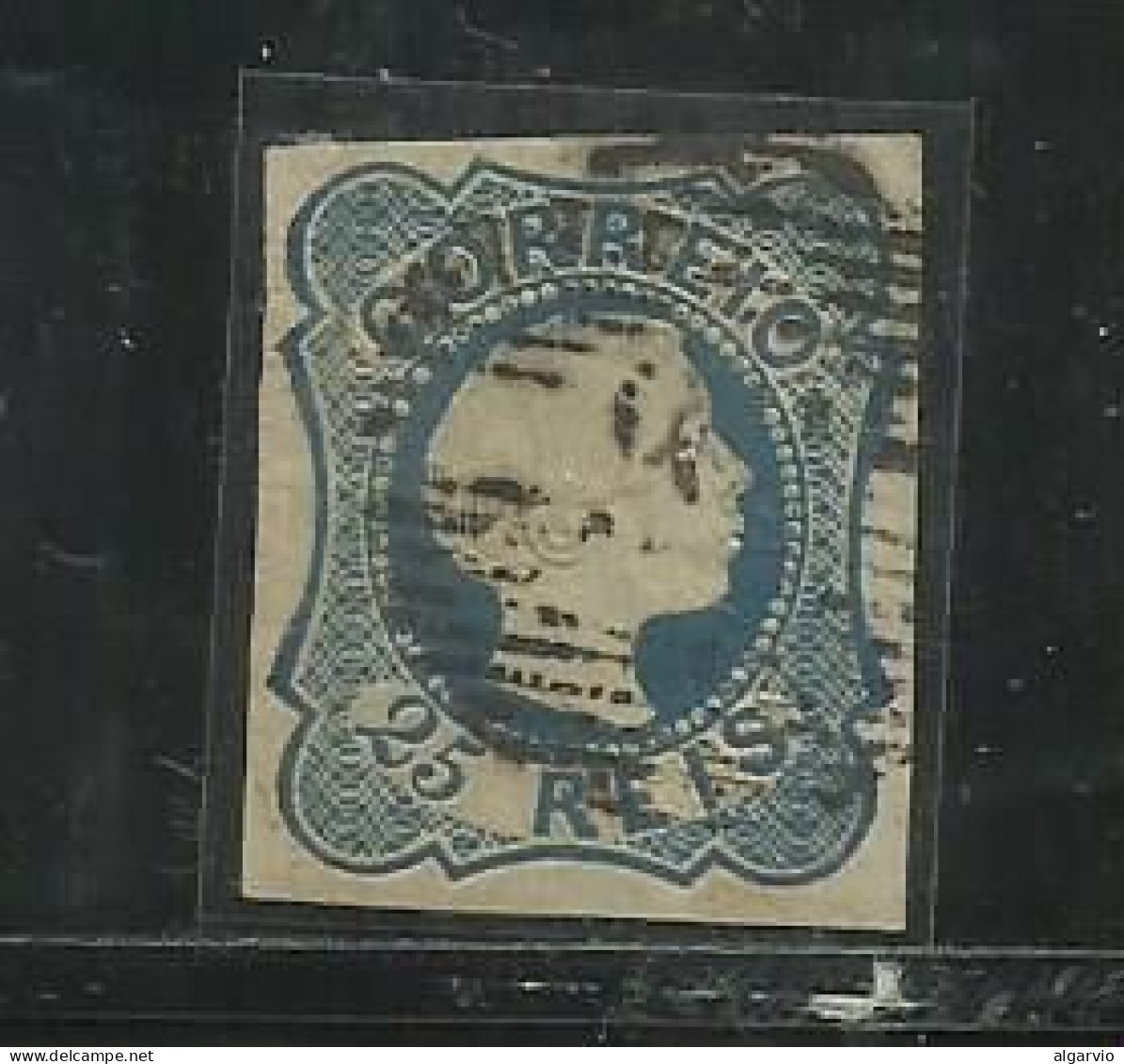 Portugal 1856/8 D.Pedro, Anelados.# 11,25rs Azul Usado, Bonito Lt 638 - Usati