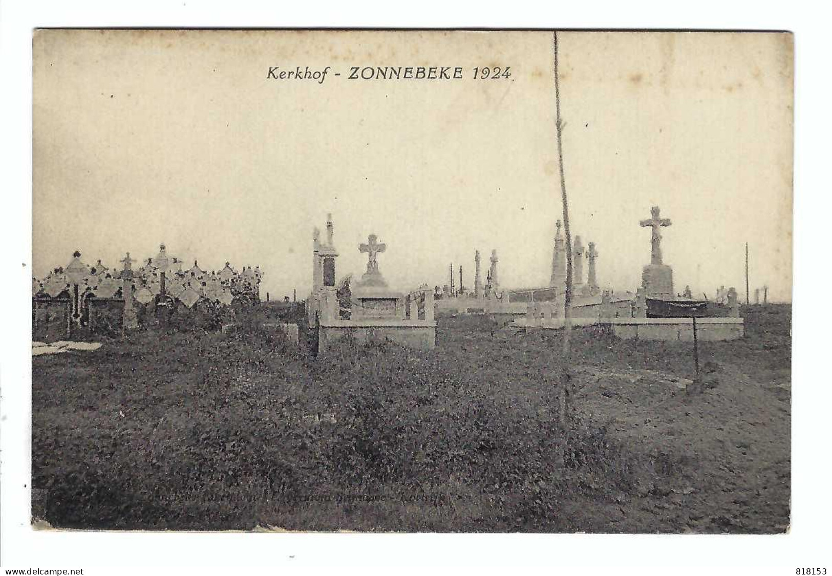 ZONNEBEKE 1924  - Kerkhof  Uitg Peyp Zonnebeke Eigendom - Eggermont Seynaeve - Kortrijk - Zonnebeke
