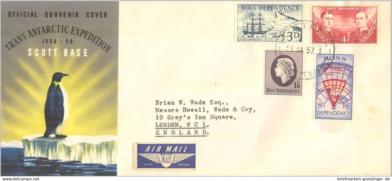 Neuseeland Trans-Antarctic Expedition Scott Base DIN-Langbrief -16-8927 - Lettres & Documents