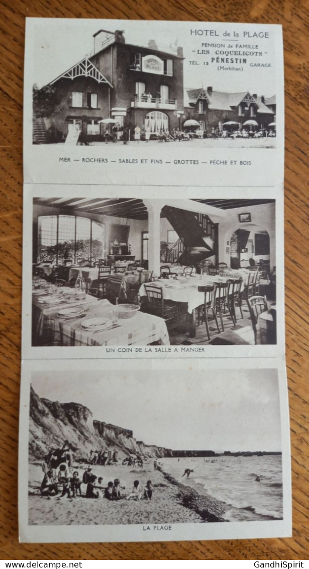 Pénestin - Triptyque - Hotel De La Plage, Pension De Famille, Les Coquelicots, Pêche, Bois, Grottes, Coin Salle à Manger - Pénestin