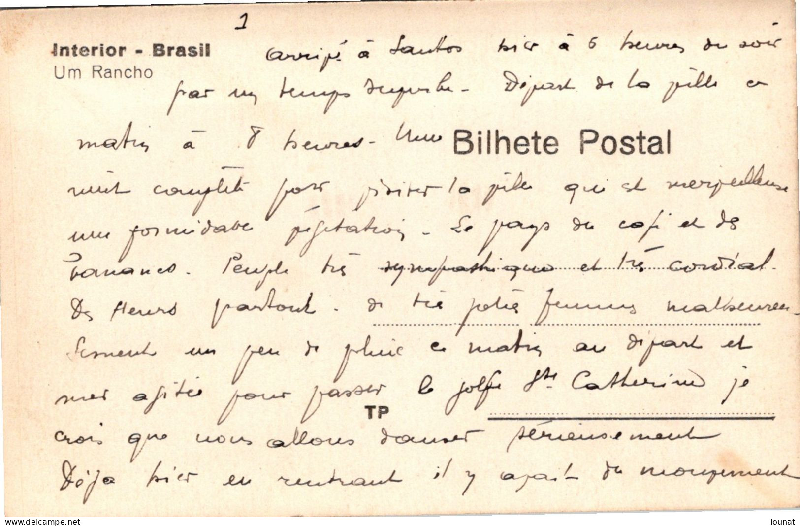 Brésil -  Interior Brasil - Um Rancho - Correspondance N°1 - Brasilia