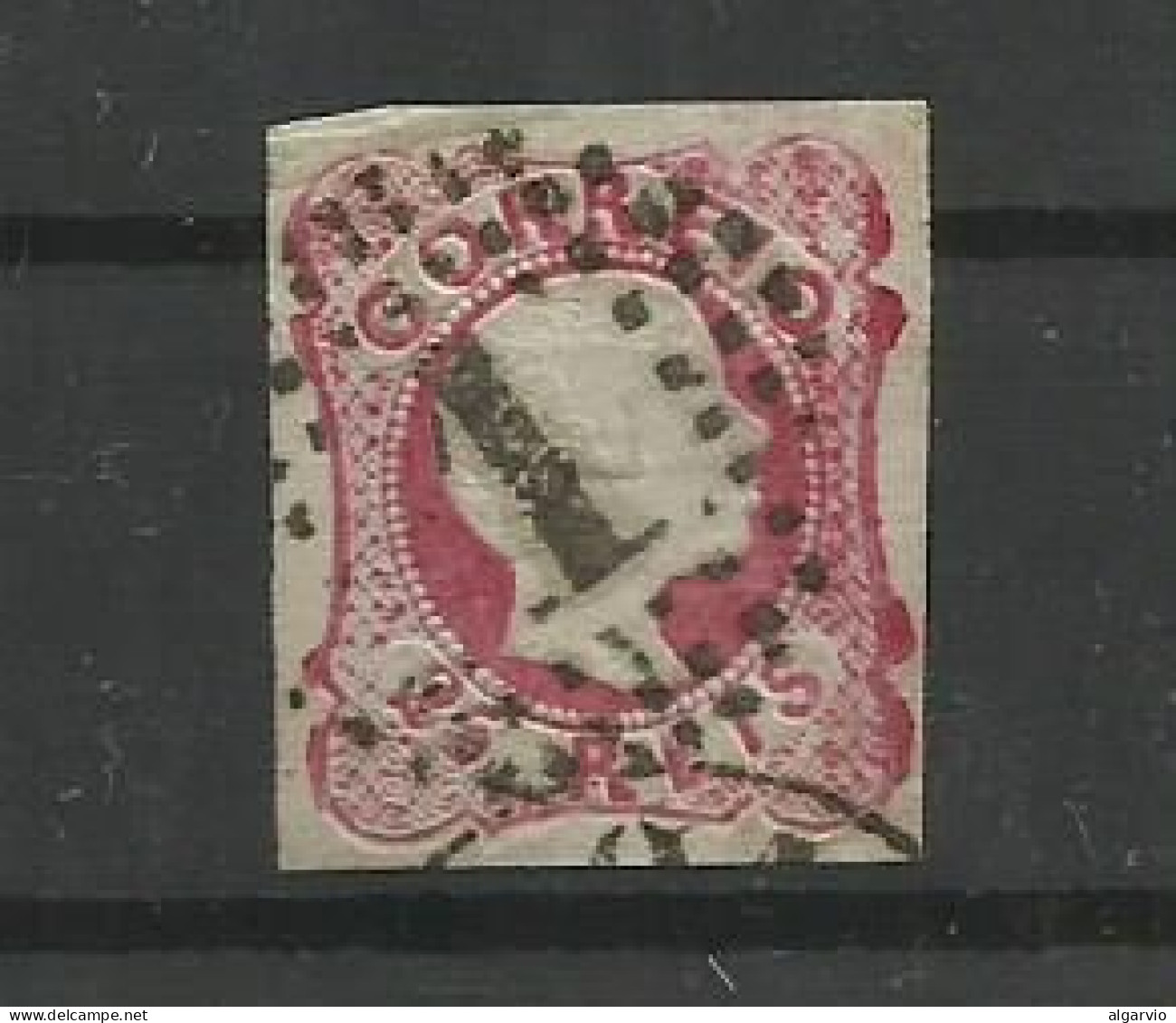 Portugal 1856/8 D.Pedro, Anelados ,# 13.# 25rs  Rosa Usado, Margens, Nomais Bonito Lt 644 - Usado