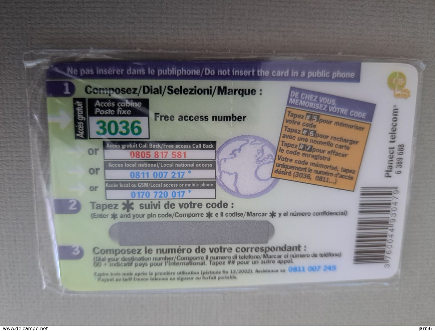 FRANCE/FRANKRIJK /  PREPAID / € 15,--MEMETEL/ PLANECT TELECOM  MINT IN WRAPPER      ** 13644** - Mobicartes: Móviles/SIM)