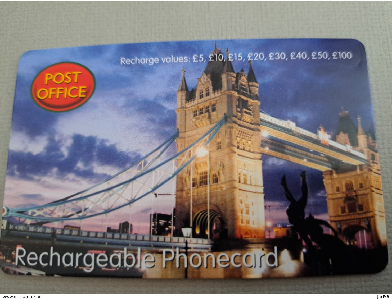 GREAT BRITAIN  / POST OFFICE/ TOWER BRIDGE / RECHARGEABLE PHONECARD / NOMI CALL / PREPAID CARD / MINT      **13647** - Collections