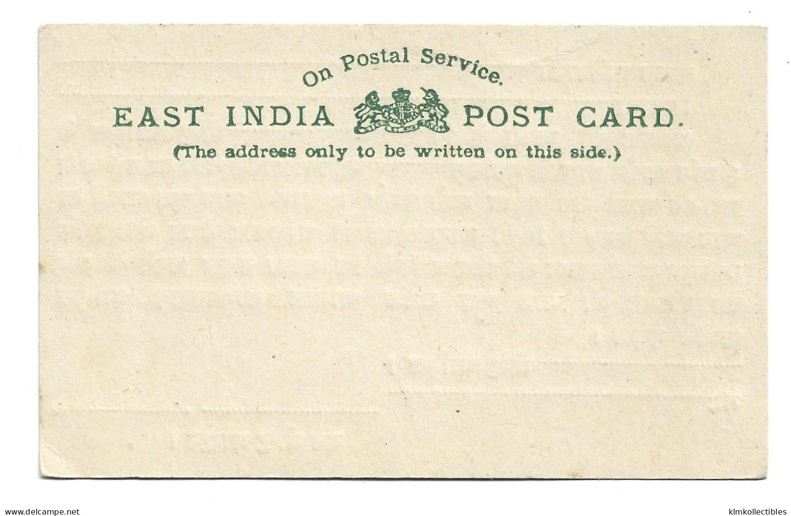 GREAT BRITAIN COLONIES EAST INDIA - UNUSED POSTAL STATIONERY MONEY ORDER - 1854 East India Company Administration