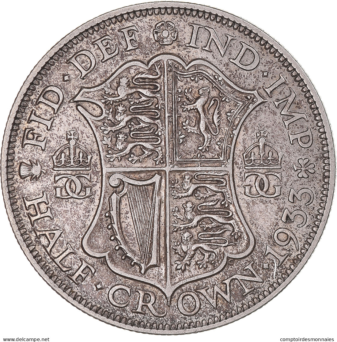 Monnaie, Grande-Bretagne, George V, 1/2 Crown, 1933, TTB, Argent, KM:835 - K. 1/2 Crown