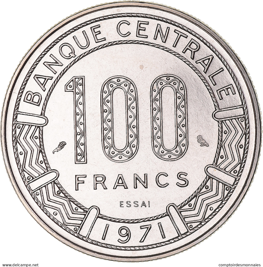 Monnaie, République Centrafricaine, 100 Francs, 1971, Monnaie De Paris, ESSAI - Central African Republic