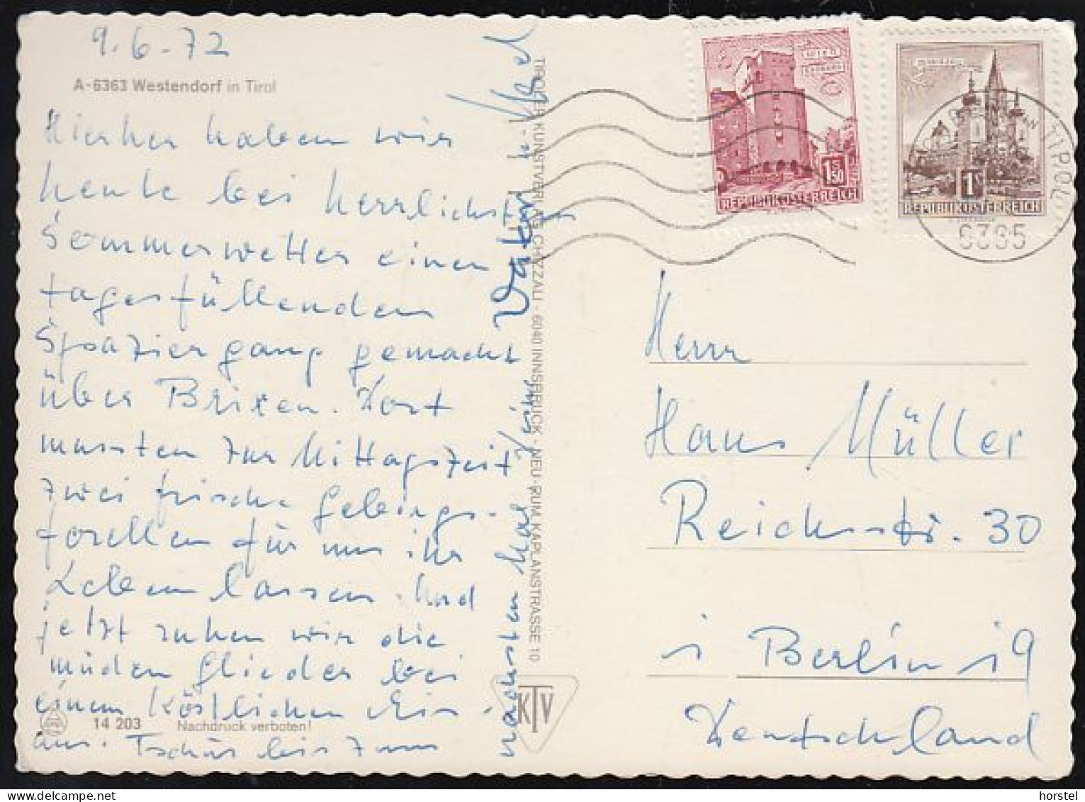 Austria - 6363 Westendorf - Alte Ortsansichten - Schwimmbad - Freibad - Festumzug - 2x Nice Stamps - Brixen Im Thale