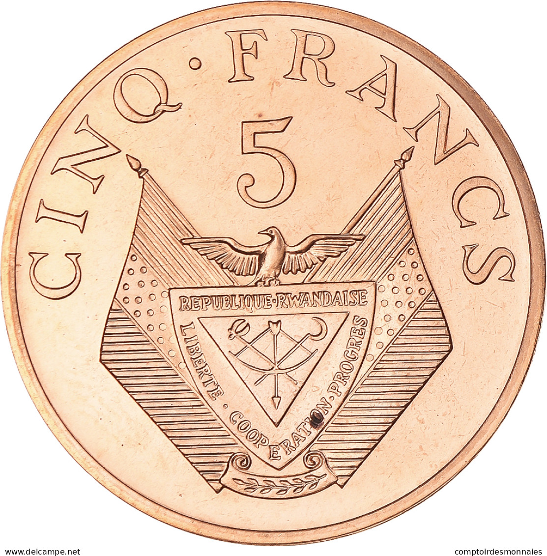 Monnaie, Rwanda, 5 Francs, 1977, Monnaie De Paris, ESSAI, FDC, Bronze, KM:E5 - Rwanda