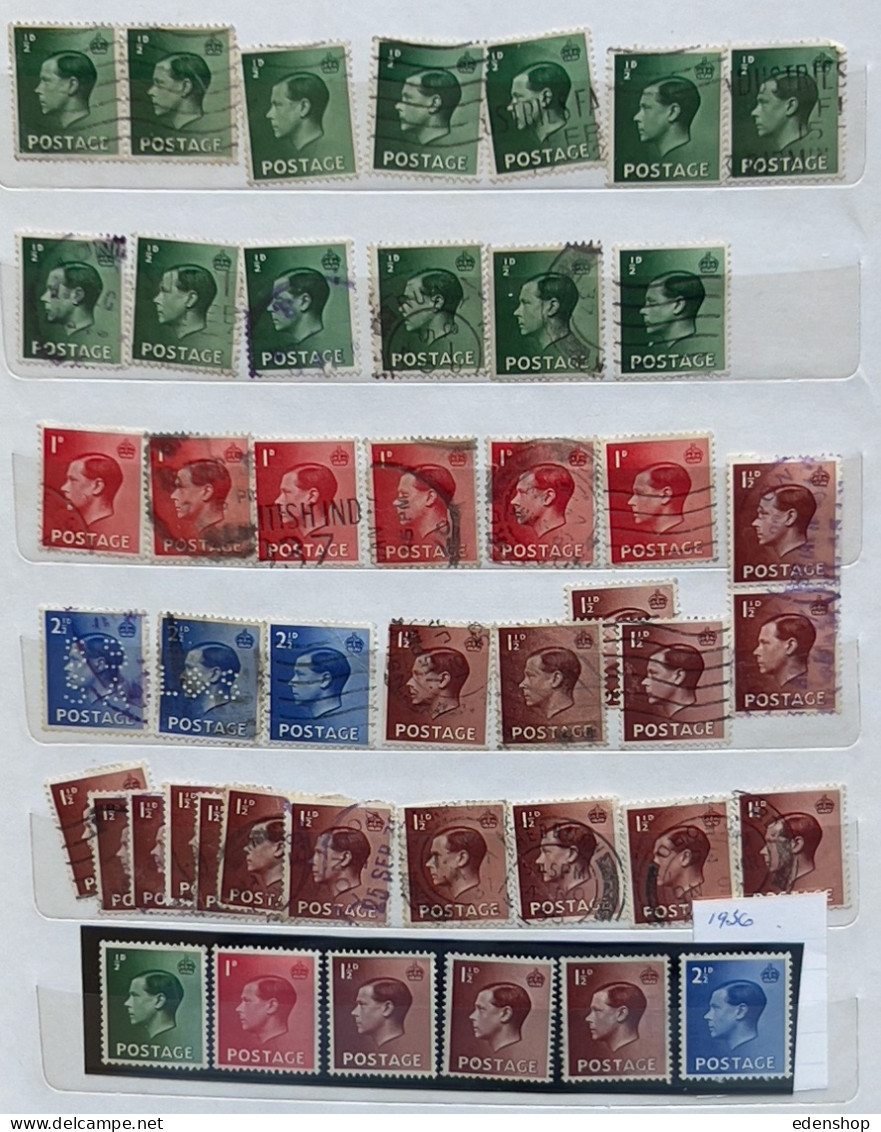 1936 GB  King Edward VIII Definitives Stamps 45 Stamps - 39 Used 6 Mint - Unclassified