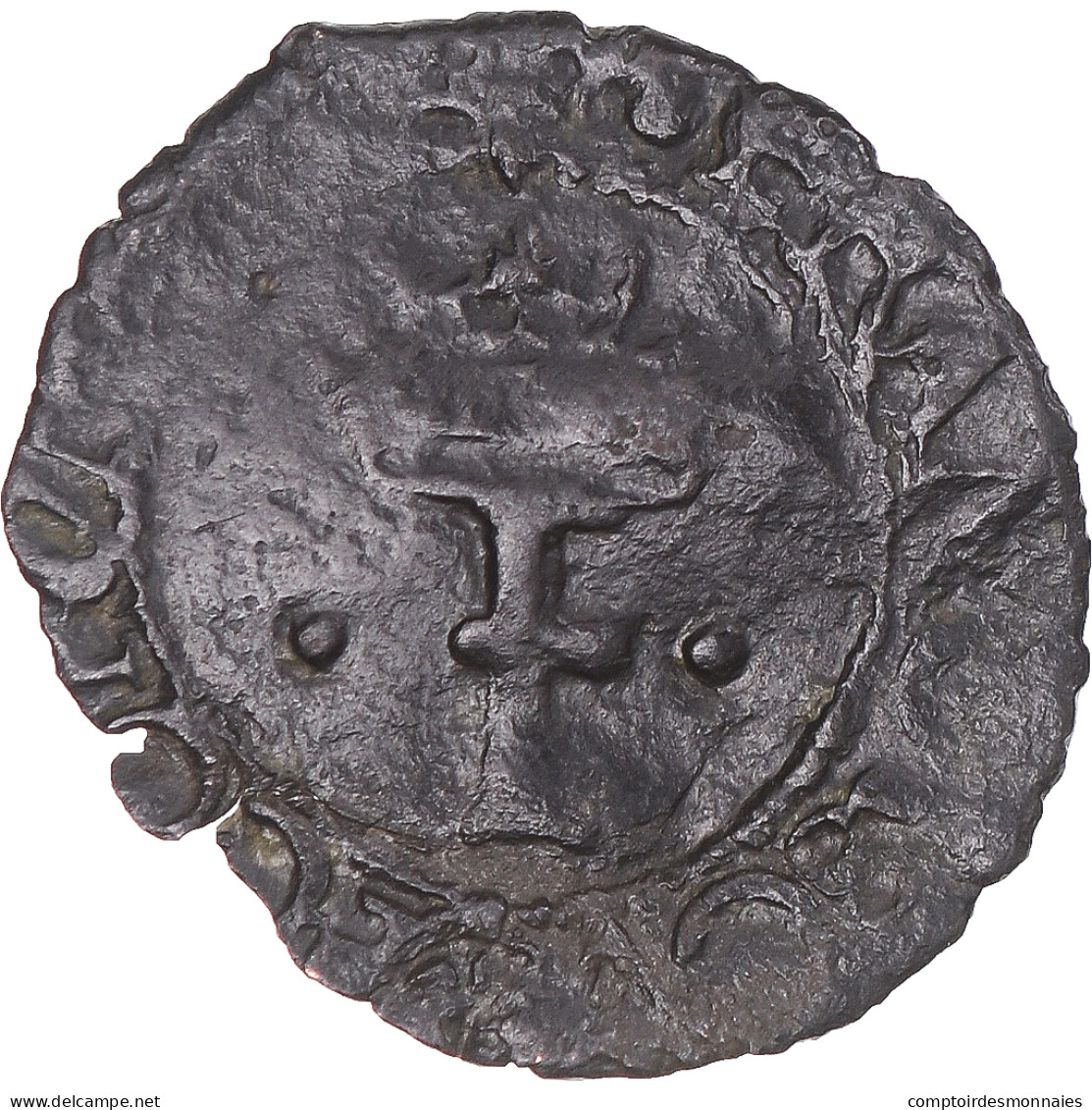 Monnaie, France, François Ier, Denier Coronat, TB+, Billon, Gadoury:174 - 1515-1547 Francis I