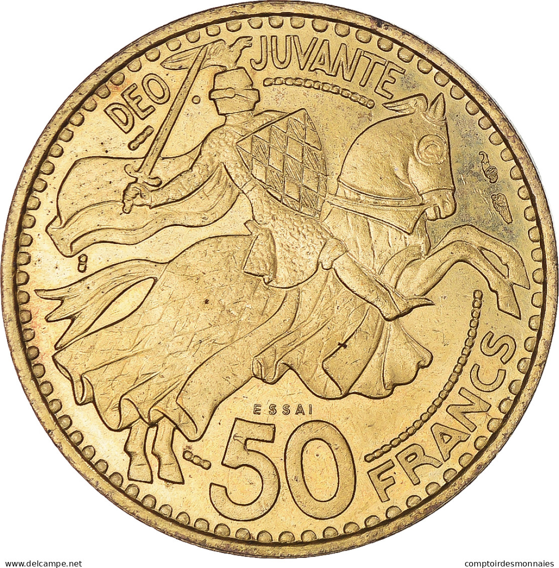 Monnaie, Monaco, Rainier III, 50 Francs, 1950, Monnaie De Paris, ESSAI, SUP+ - 1949-1956 Anciens Francs