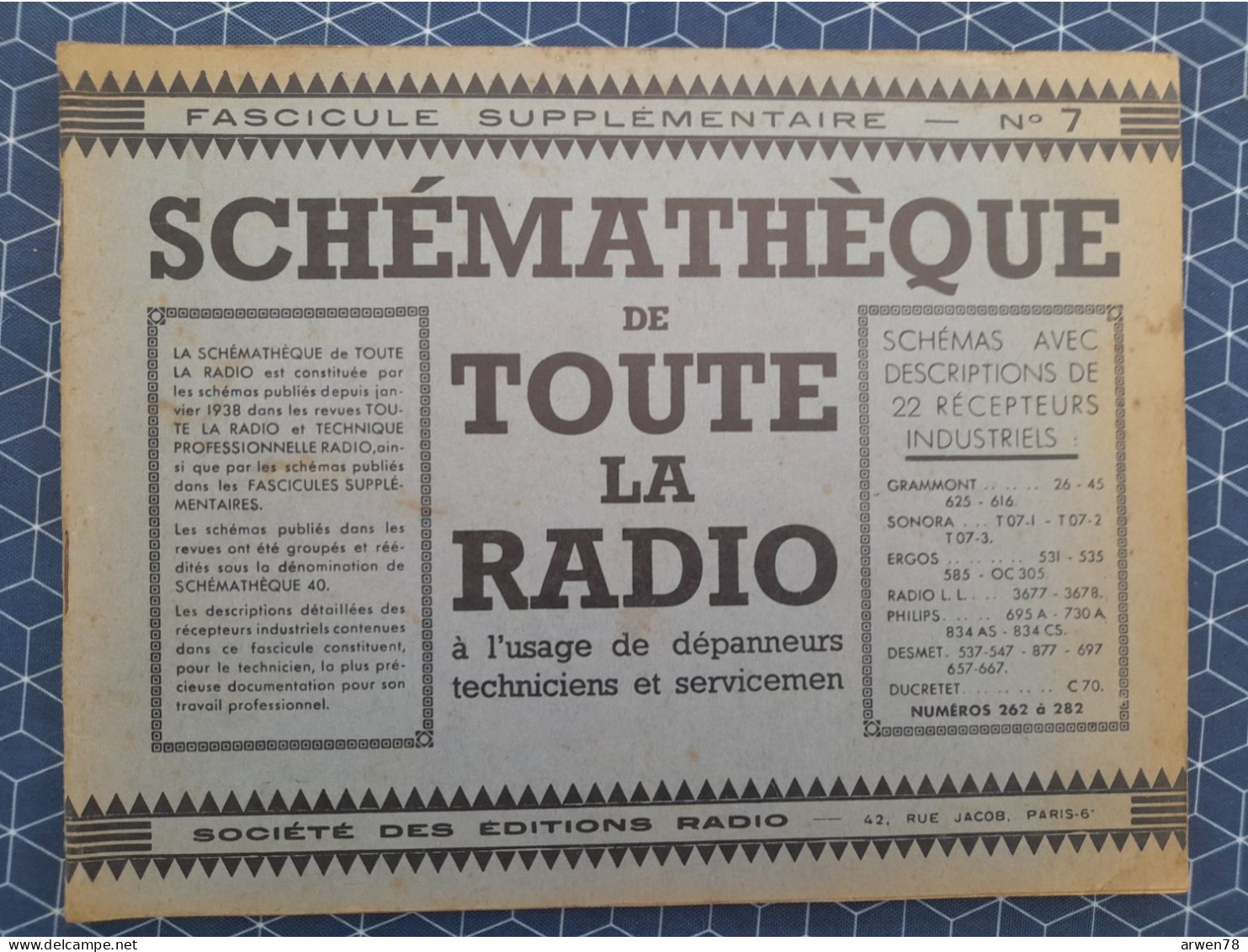 Schémathéque N° 7 De Toute La Radio Dépannage Technique Schéma - Audio-Video