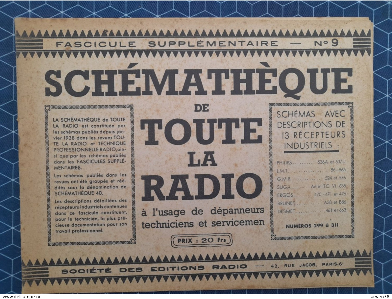 Schémathéque N° 9 De Toute La Radio Dépannage Technique Schéma - Audio-Visual