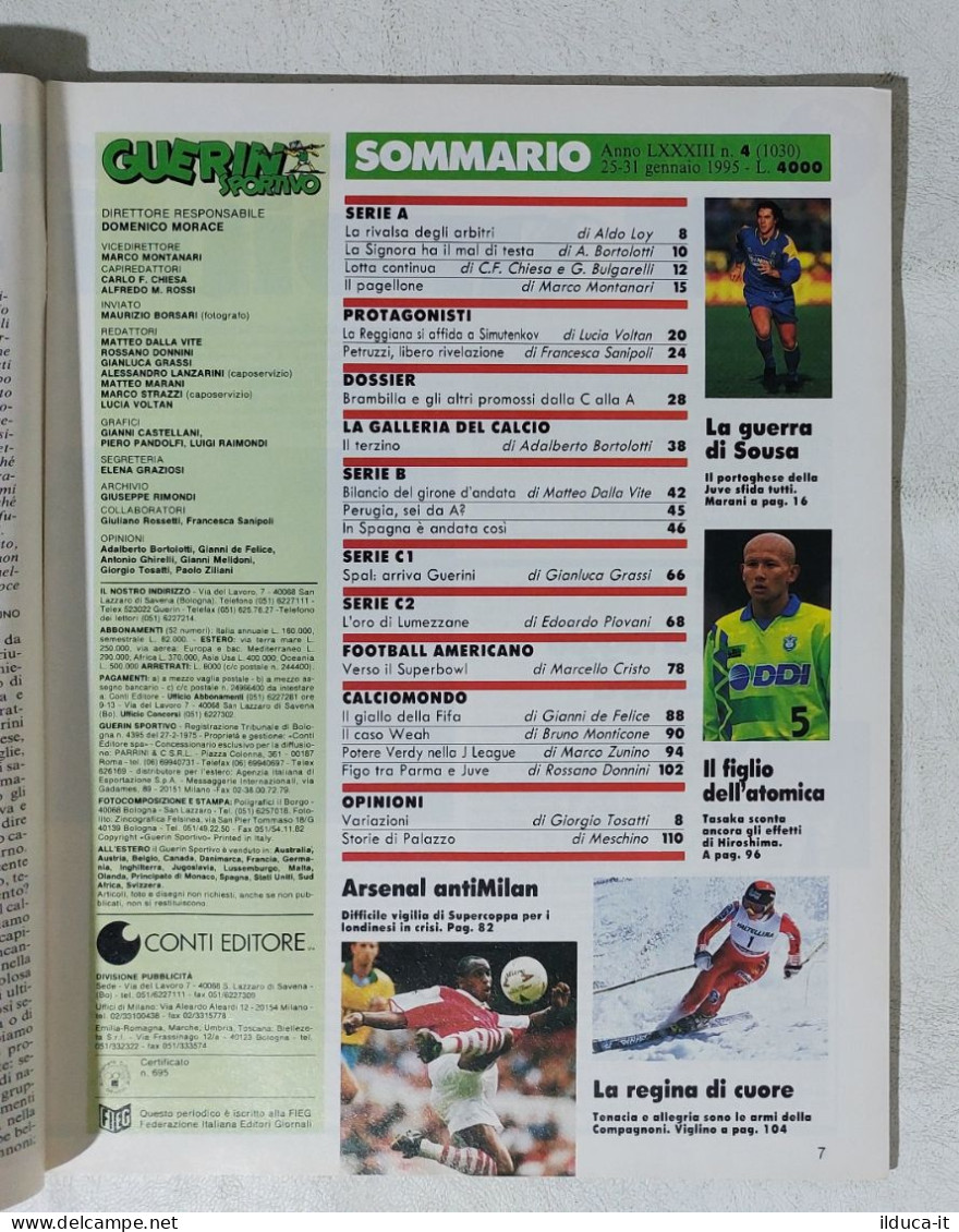 I115009 Guerin Sportivo A. LXXXIII N. 4 1995 - Figo - Weah - Trapattoni - Deportes