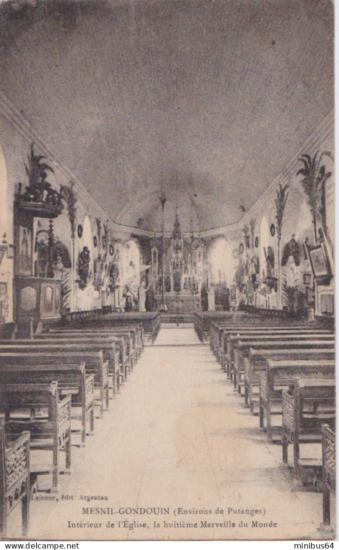 MESNIL-GONDOUIN (61) - Environs De Putanges - Intérieur De L'Eglise - 1923 - Lejeune - Putanges