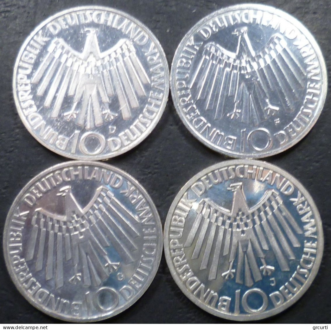 Germania - RFT - 4 X 10 Mark 1972 D G F J - Olimpiadi Di Monaco - KM# 130 - 10 Marchi