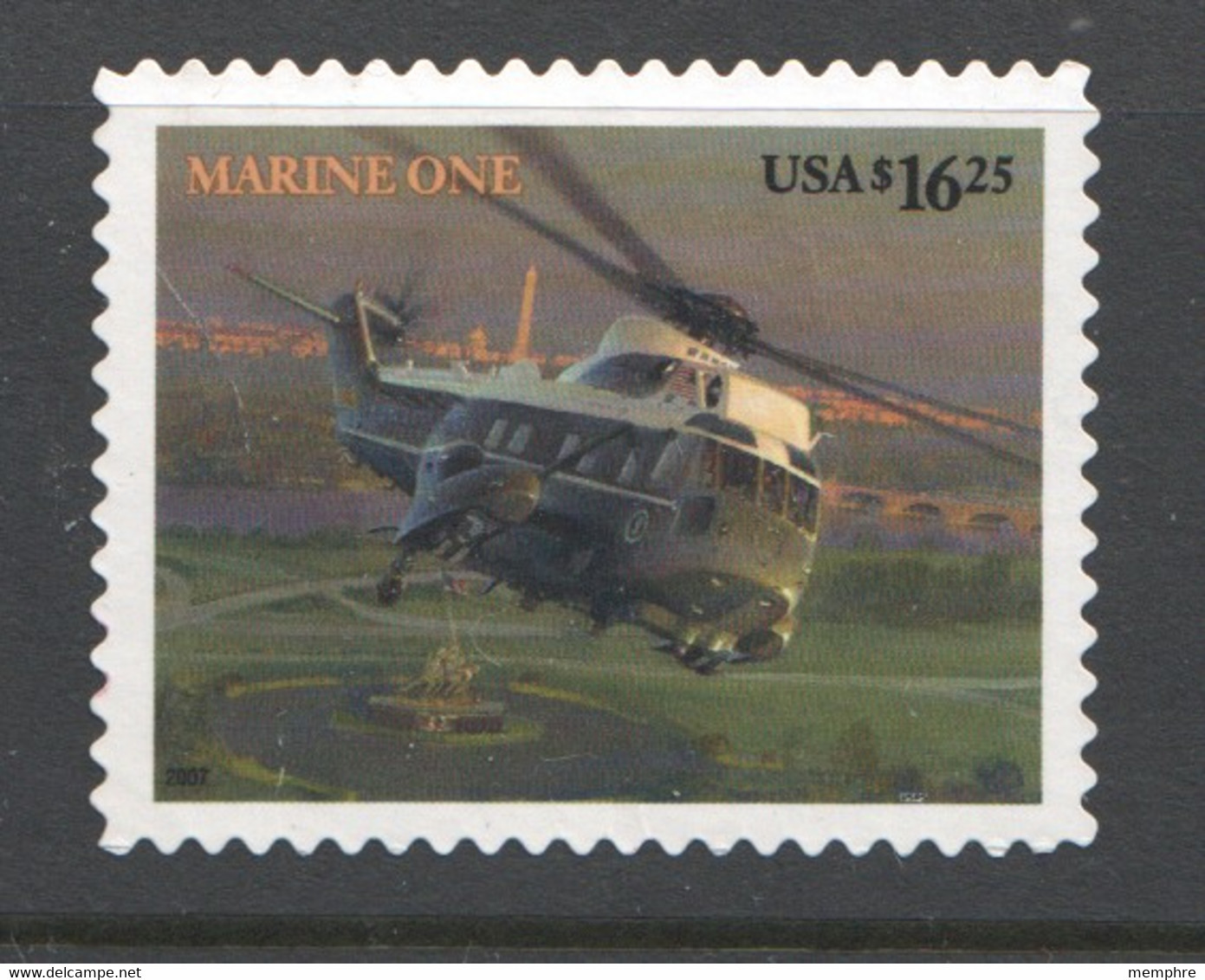 2007   Marine One - Presidential Helicpter $16.25  Sc 4145 Mint No Gum  Under Face - Nuevos