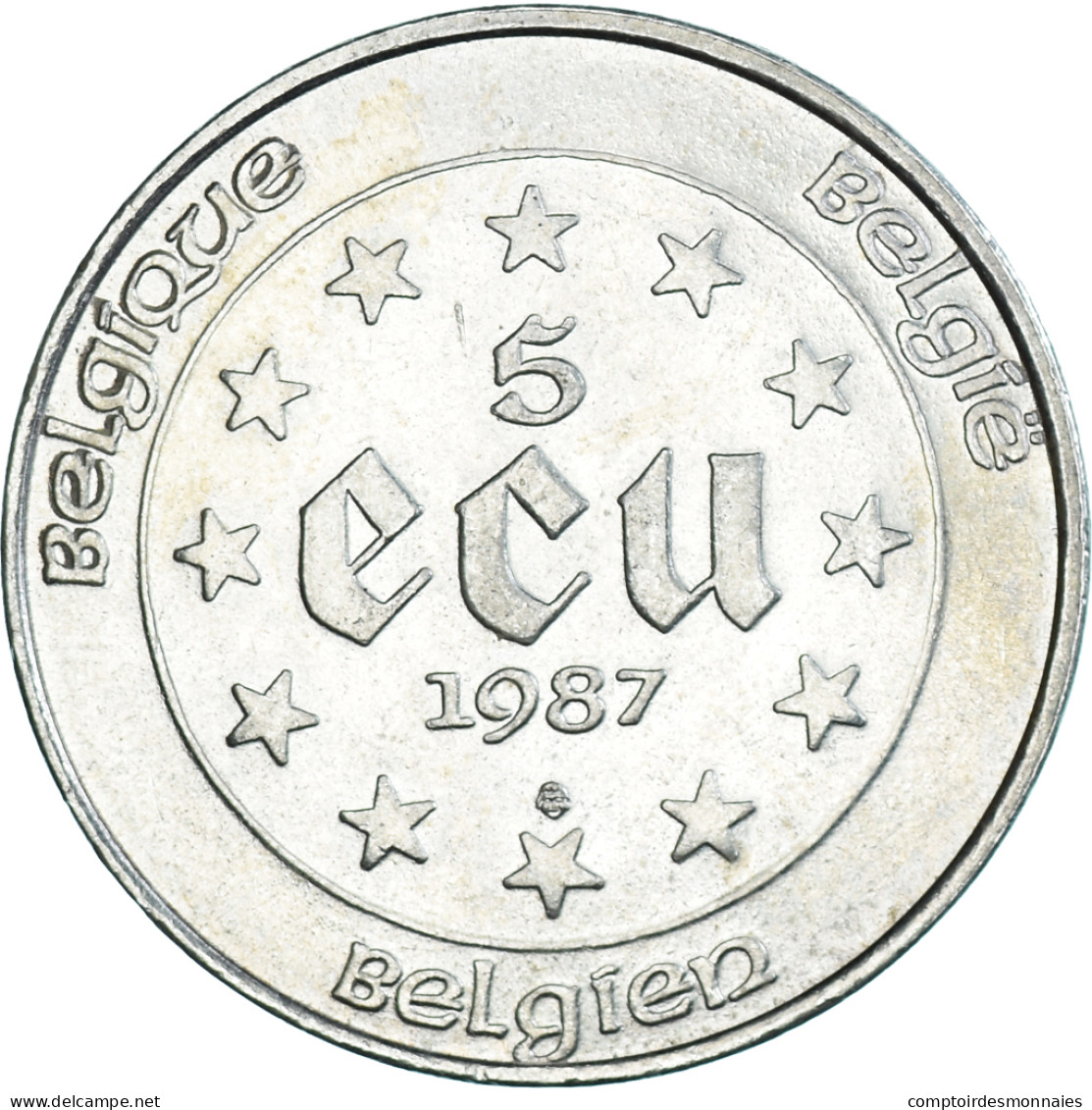 Monnaie, Belgique, 5 Ecu, 1987, TTB+, Argent, KM:166 - Ecus