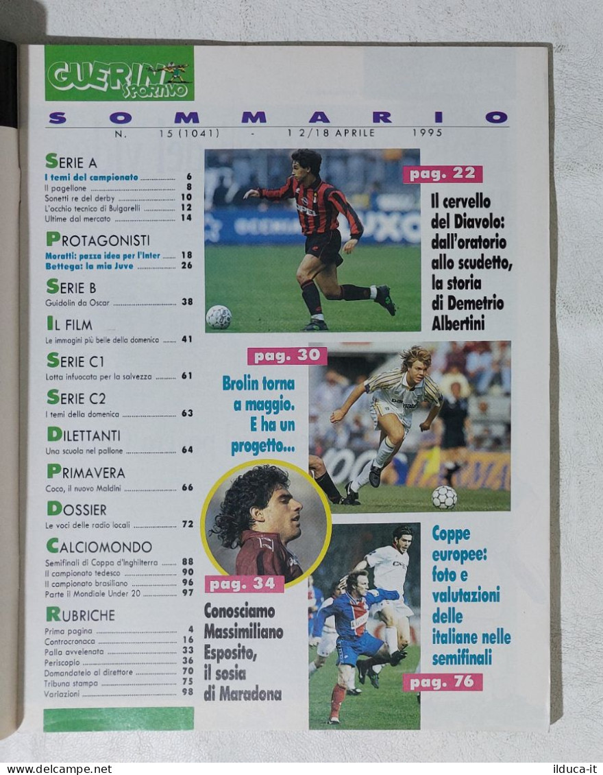 I115014 Guerin Sportivo A. LXXXIII N. 15 1995- Moratti - Albertini - Bettega - Deportes