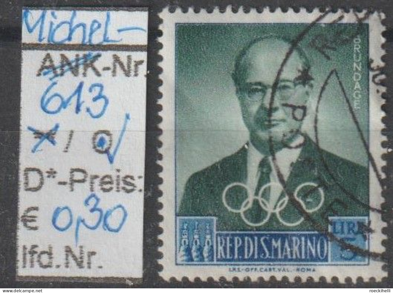 1959 - SAN MARINO - SM "Funktionäre D. IOC-A.Brundage" 5 L Mehrf. - O Gestempelt  - S.Scan (613o S.marino) - Usati