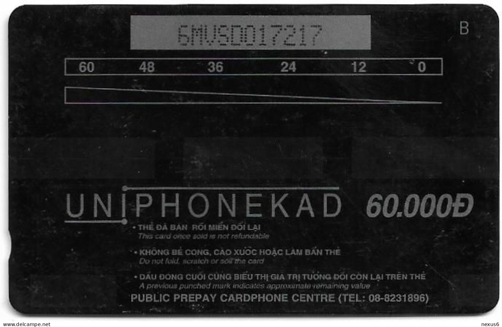 Vietnam - Uniphonekad (GPT) - Monarch Butterfly - 6MVSD - 20.000ex, Used - Vietnam