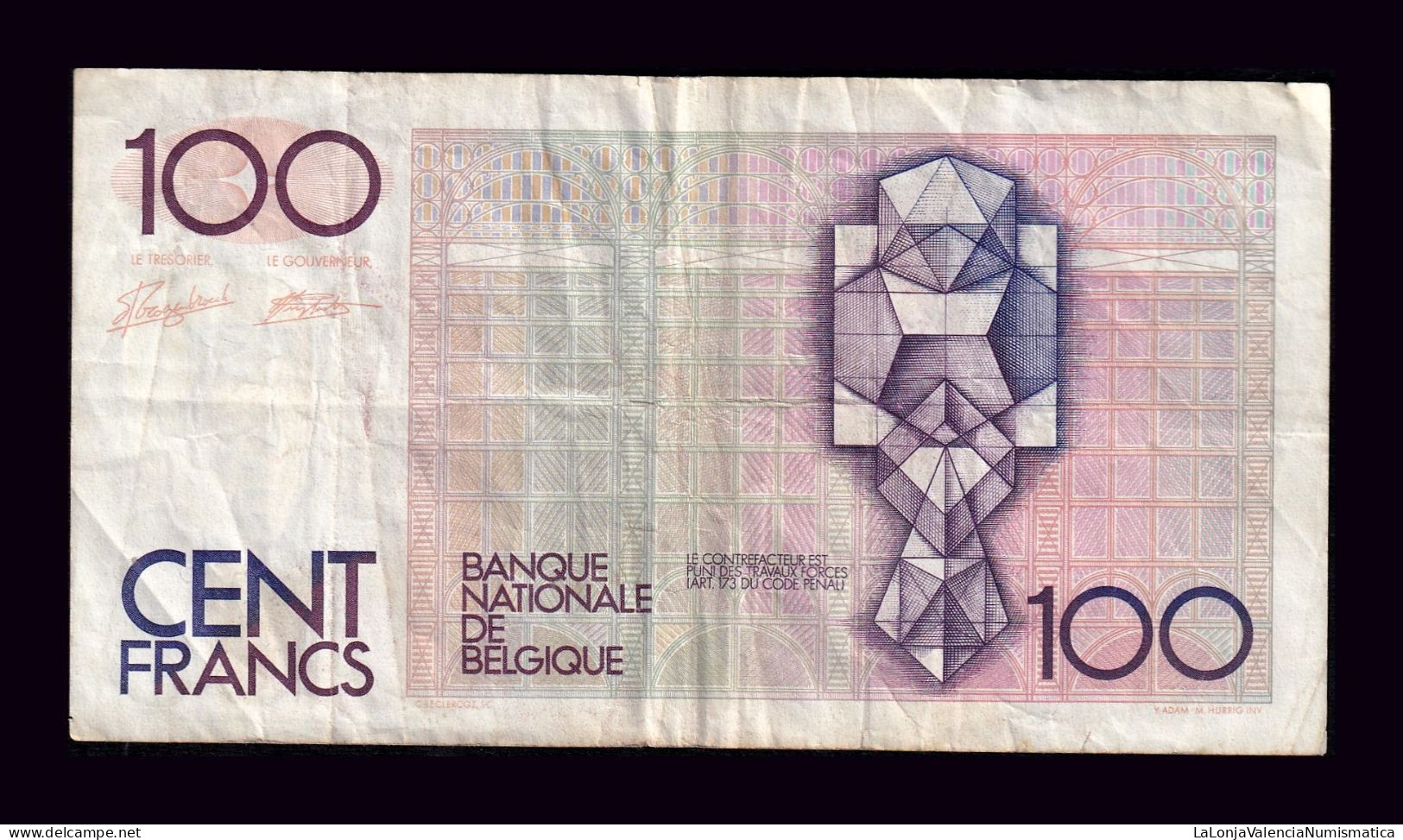 Bélgica Belgium 100 Francs 1994 Pick 142a(6) Bc/Mbc F/Vf - 100 Francos