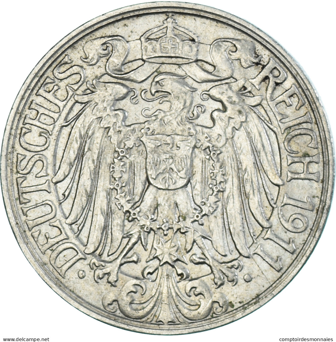 Monnaie, Empire Allemand, Wilhelm II, 25 Pfennig, 1911, Berlin, SUP, Nickel - 25 Pfennig