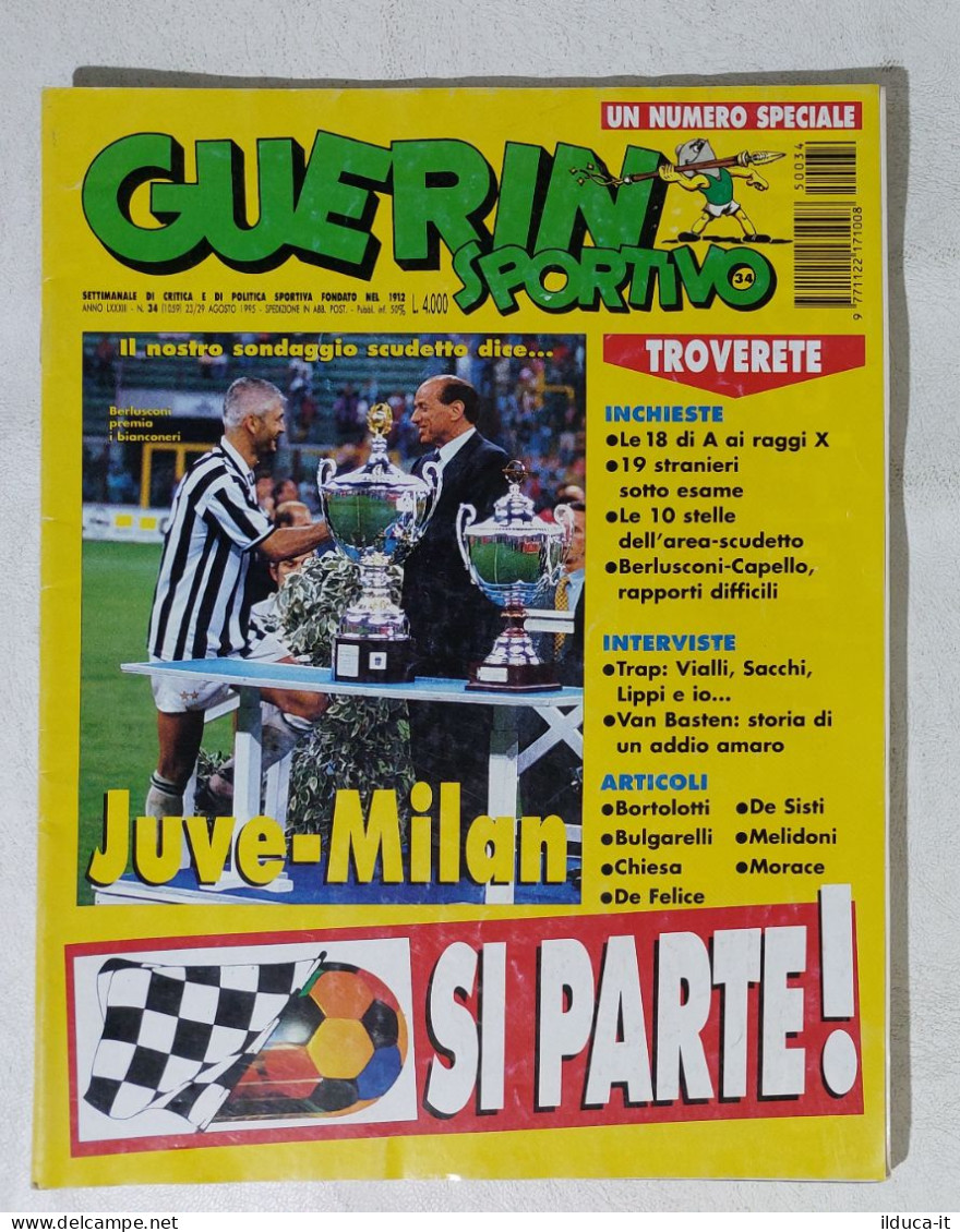 I115032 Guerin Sportivo LXXXIII N. 34 1995 - Campionato Juve O Milan? - Vialli - Deportes