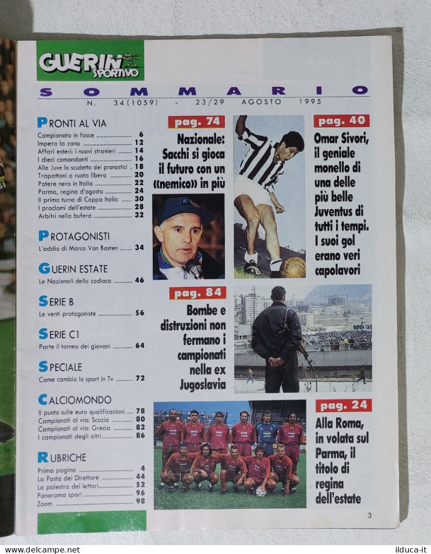 I115032 Guerin Sportivo LXXXIII N. 34 1995 - Campionato Juve O Milan? - Vialli - Deportes